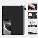 RETTACY Graph Grid Paper Notebook, 110 Pages, A4 Size (21.5 x 28 cm), 5mm per Square, 100 GSM Thick Paper, Flexible Plastic Cover, Spiral-bound, for School, Students, Math, Engineering (Black) - Image 2