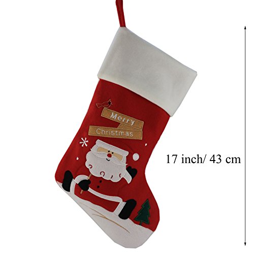 Wewill Classic Christmas Stockings Set Of 2 Santa, Snowman Xmas Character 17-Inch (Style 1) #TOP1