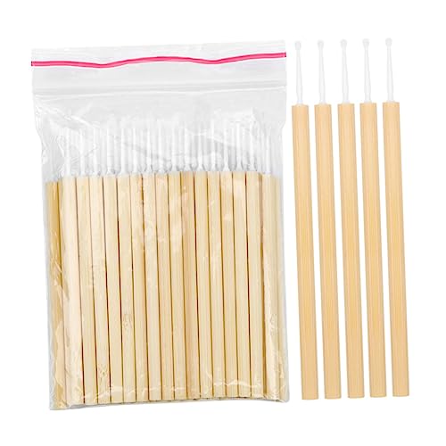 OHPHCALL Bamboo Lash Grafting Cleaning Swabs 50pcs Makeup Sticks Gentle Eyelash Brush for Home Beauty Shop Lightweight Compact