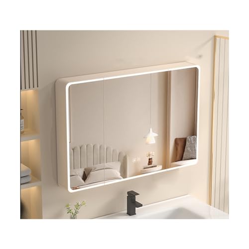 SXFSDOU Bathroom Mirror Cabinet Wall Mounted with Door and Adjustable Shelf - Vanity Mirrored (70cm/27.6in)
