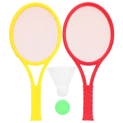 Veemoon Ensemble de Raquettes de Tennis et Badminton en Plastique, 4 Pièces Couleurs Aléatoires Rouge, Jaune, Vert, Sportif Extérieur pour Garçon et Filles,...