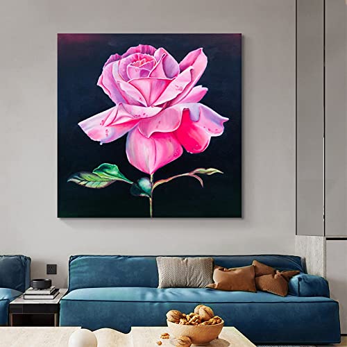 Peinture sur toile faite main grand format 120x120cm