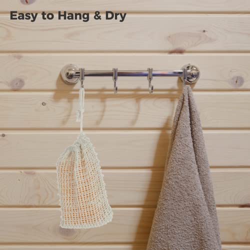 Cosyoo 100 Pcs Sisal Soap Saver Bag With Drawstring, Plastic-Free Soap Saver Bags Reusable& Natural Soap Exfoliating Bag For Bath & Shower, Zero Waste Soap Mesh Bag For Foaming & Drying Soaps #TOP5
