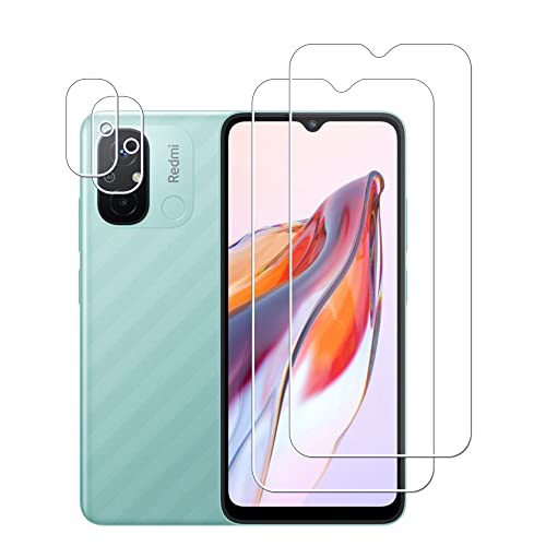 【2枚 +2枚】Xiaomi Redmi 12C ガラスフィルム + Xiaomi Redmi 12C カメラフィルム【日本旭硝子素材】Xiaomi Redmi 12C 強化ガラスフィルム 保護フィルム 硬度9H 指紋防止 透過率 貼り付け簡単 気泡防止