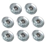 ETFBUY 8 Pieces Silver Iron Type Bearings Cable Pulley Wheel 7.3cm OD for Industry