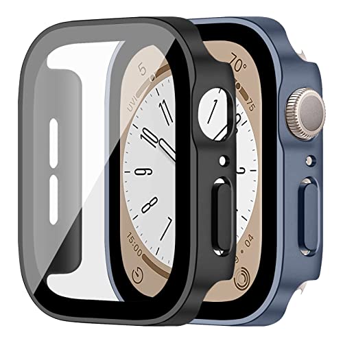 �y2������ �z�P�[�X �R���p�`�u�� Apple Watch 8 45mm �R���p�`�u�� Apple Watch 7 45mm�A�S�ʕی� �����K���X HD �����x��������d�C���b�L �o���p�[ �P�[�X�����ȒP �ϏՌ� �w��h�~ ���h�~ ��ʕی� �R���p�`�u�� 