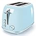 Toaster 2 Slice,Compact Bread Toasters with 6 Browning Settings & Stainless Steel Housing, Bagel Defrost Cancel Function Removable Crumb Tray, Blue