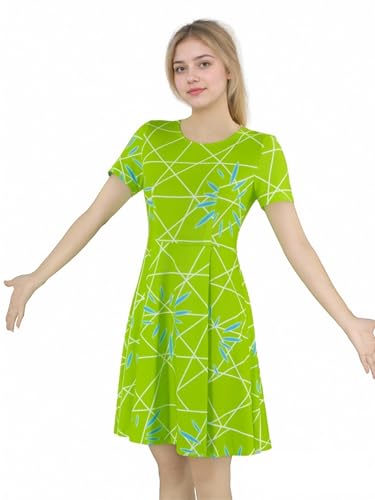EDAUWAE Joy Costume Women Disgust Dress Inside Cosplay Out Halloween Dress Short Sleeve Dance Dress S
