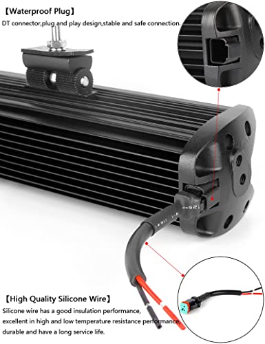 Sufemotec Off Road Led Light Bar 6D Projector 14 Inch 60W Single Row Led Driving Light Flood Beam For Car 4X4 Offroad Trailer Trucks Boat Suv Atv Marine Work Lights Waterproof Plug #TOP4