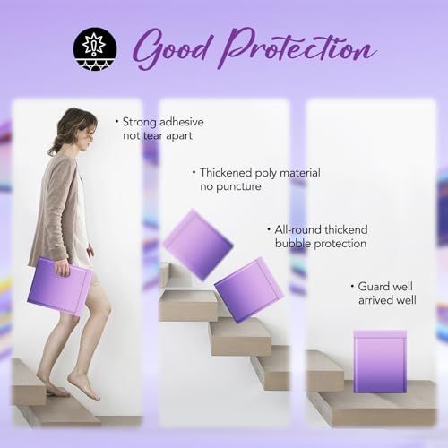 Image of Fuxury 40 Pack Thick Bubble Mailers 8.5x12 Gradient Purple Bubble Envelopes | Usable Size 8.5x11 inch Cute Design Cushion Mailer for Small Business Mailing Books Clothes Makeup Supplies