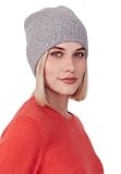 Style Republic Women’s Ribbed Cuff Beanie, Luxury Cashmere, Soft & Stretchy with Ribbed Edge, Warm C
