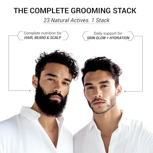 Image of Be Fierce Combo for Him | Collagen & Biotin Supplement Bundle | Supports Radiant Skin, Hair & Beard Growth, Vitality | Marine Collagen Powder + Biotin Tablets with Natural Extracts (60 Caps + 300g)