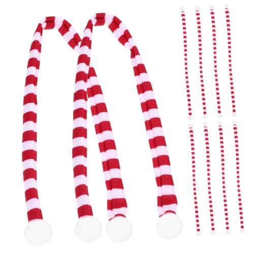 TOGEVAL 10 Piezas Bufandas Mini Decorativas de Navidad para Muñecas y Botellas Bufandas Kawaii de Doble Cara Rojo y Reutilizables y Resistentes