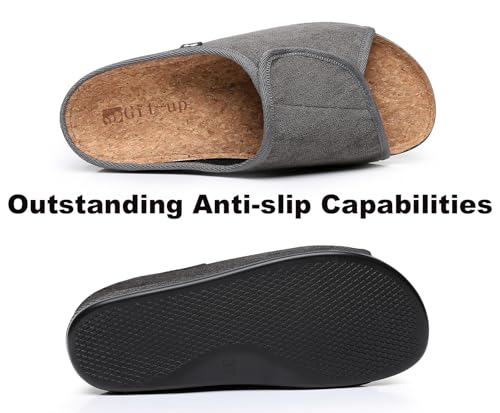 Git-up Women’s Adjustable Cork Slippers with Magic Strap, Non Slip Flat Sandals All Season, Arch Support Sandals for Indoor Outdoor Comfort4