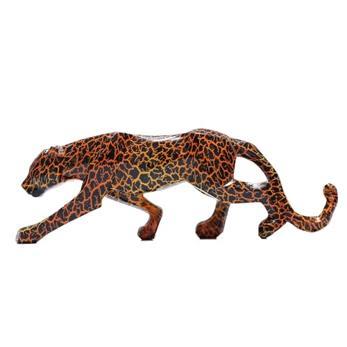 Artpaul Leopard Figurine Resin Sculpture Home Decor Jaguar Statues Desktop Tabletop Shelf Ornament for Living Room, Bedroom,Bookshelf