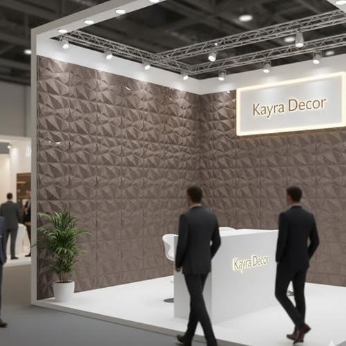 Image of Kayra Decor PVC Wall Panel - PVC Diamond Design, Magnum Brown Color 19.7 inch X 19.7 inch (Pack of 12) - Covers 32.34 Sq. Ft.