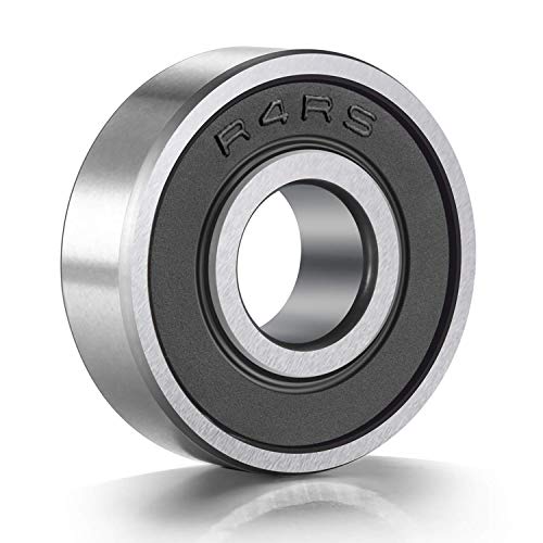10 Pack R4-RS Ball Bearing, Premium Sealed Radial C3 EMQ, 1/4
