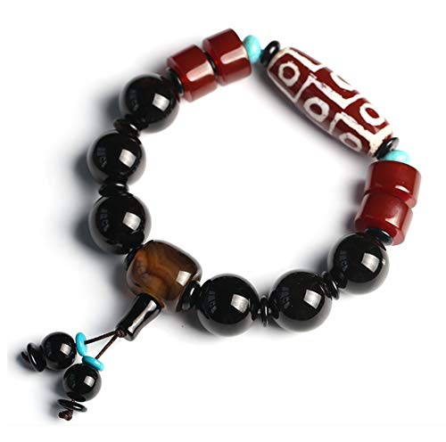 Bracelet Feng Shui authentique avec perle Dzi de protection bouddhiste