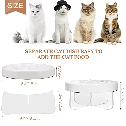 Slow Feeder Bowl For Cats And Small Dogs,Cilkus Fish Pool Design, Fun Interactive Bloat Stop Puzzle Feeder Bowl Healthy Eating Diet Made Of Melamine Food Grade Material Dishwasher Safe #TOP1