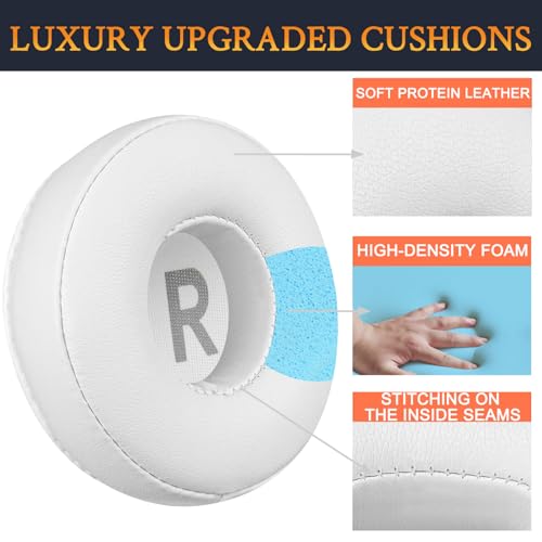 Image of SOULWIT Earpads Replacement for Sennheiser HD25 /HD25 Light(Lite) /HD25 Plus /HD25 Special Edition /HMD25 /HME25 /HMEC25 /HD250BT Headphones, Ear Pads Cushions with High-Density Foam - HD25 PL White