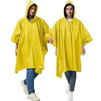 UPSEN Regenponcho Regenmantel für Damen Herren, 2 Stück Regencape Regenjacke für Wandern Radfahren Camping Reisen, Gelb – Ansicht 7