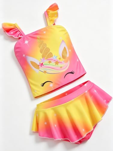 Image of Akokvlar Two Pieces Swimsuit Mermaid Bikinis Tankini Bathing Suit for Little Girls