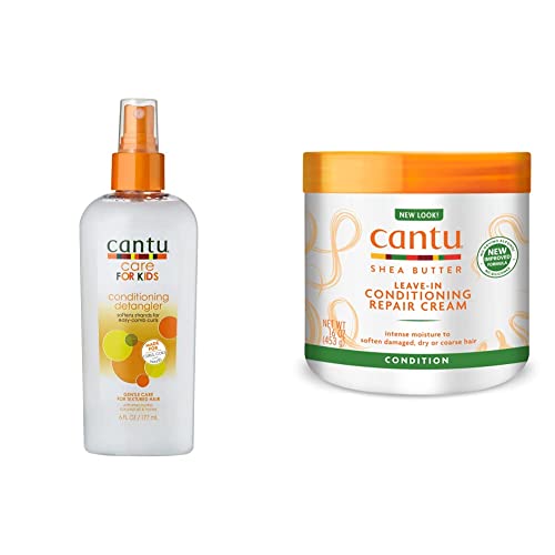 Image of Cantu Conditioning Detangler for Kids, Shea Butter 177 ml & Shea Butter Leave in Conditioning Repair Cream 453 g