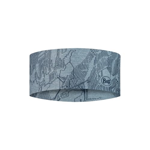 BUFF| Stirnbänder CoolNet UV Wide Männlich Weiblich Erwachsene Komfortabel UPF50 Schutz Sport Stretch Recyceltes Material Qualität Einheitsgröße Bleu Clair
