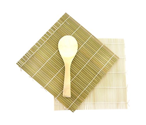 JapanBargain 3675, Sushi Roller Sushi Making Kit Sushi Mat Bamboo Sushi Rolling Mat with Rice Paddle Scoop Set