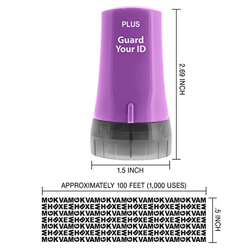 Image of ID Roller 3-Pack - Advanced 2.0 Theft Protection Stamping by Guard Your ID Identity Prevention (Mixed Color: Blue, Pink, Purple)