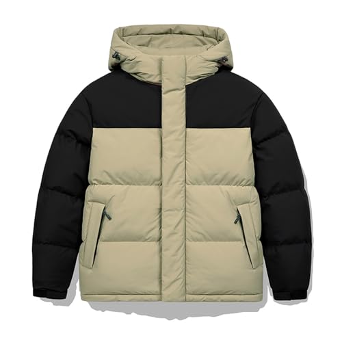 hathne Men's Winter Puffer Jacket Thicken Winter Warm Padded Coat Outerwear with Hood