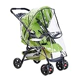 Universal Rain Cover for Pushchair and Pram - Baby Travel Weather Shield With Zipper Window for Stroller and Buggy - Blocks Rain, Snow & Wind (Transparent)