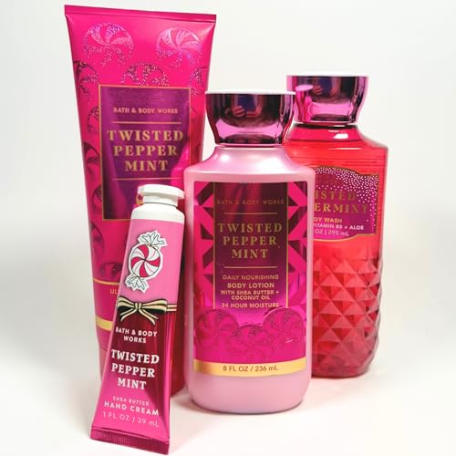 Twisted Pepper Mint Set Body Lotion. Body Wash, Body Cream,