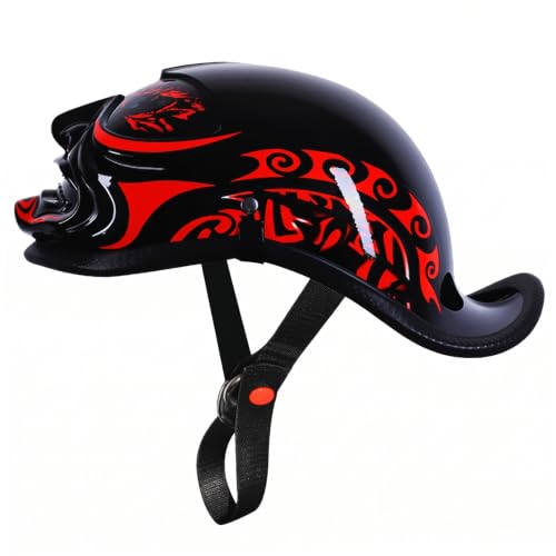 Medio casco de motocicleta con visera tipo béisbol y ajuste ergonómico talla M