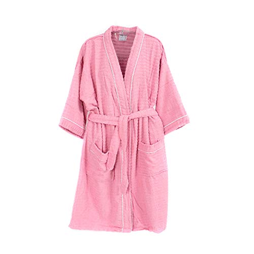 ROUPÃO DE BANHO ATOALHADO ADULTO 100% ALGODÃO ROSA Tam. GG