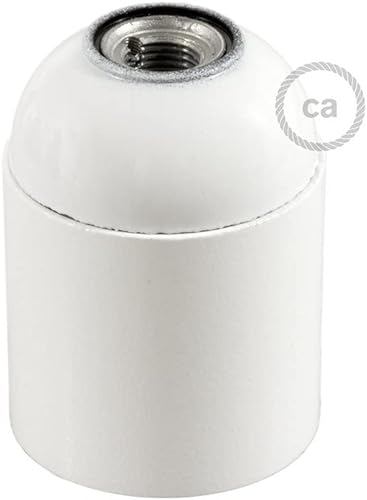 Creative-Cables Bakelit - Casquillo E27, Color Blanco Lacado
