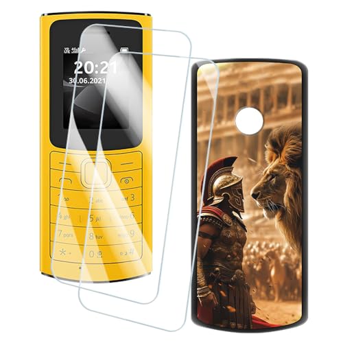 OAGELIM 2�Z�b�g �X�N���[���v���e�N�^�[ + �P�[�X Nokia 110 4G 2021 (1.8 �C���`) �Ƃ̌݊������� �A�[�e�B�X�e�B�b�N�J�X�^���v�����g�J�o�[�Ƌ����K���X�t�B���� �X�N���b�`�h�~ (��m)