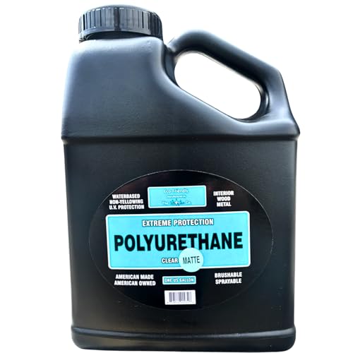 CrystaLac Extreme Protection Water Based Polyurethane (Matte, Gallon): Self Leveling, Non Yellowing, Brush or Spray, UV Protection, Low Odor, Water Clean Up, Durable & Scratch Resistant.