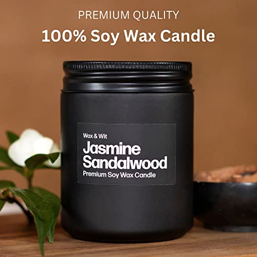 Candles For Men, Sandalwood Candles, Jasmine Candle, Soy Scented Candles For Home Scented, Black Candles, Mens Candle For Home, Man Candles, Masculine Candle, Aromatherapy Non Toxic Candles – 9Oz #TOP1