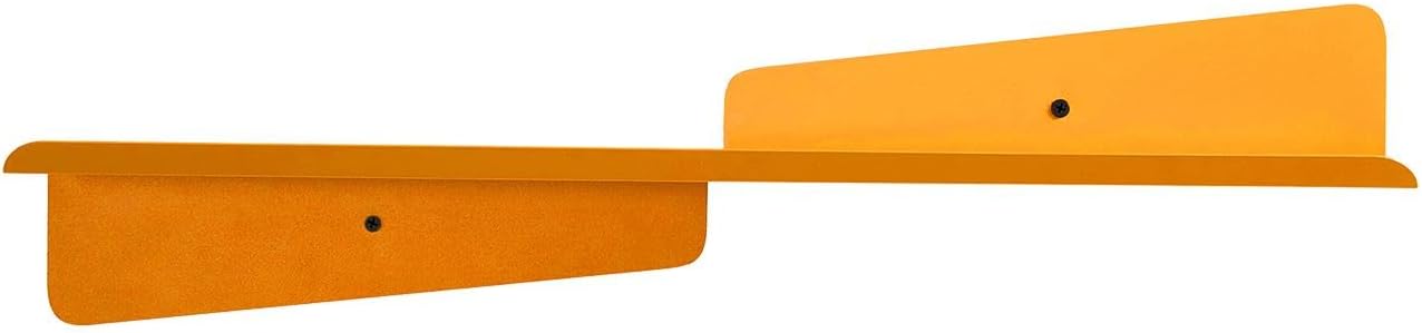 Modern Decorative Metal Wall Shelf, Orange, 60 x 14 cm, 100% Metal Frame, Electrostatic Powder Coated, Industrial Style