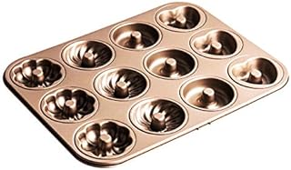 Doughnut Mould Tin Non-Stick Carbon Steel Baking Tray for Donut Cake Biscuit Bagel Muffin 12 Holes 4 Patterns