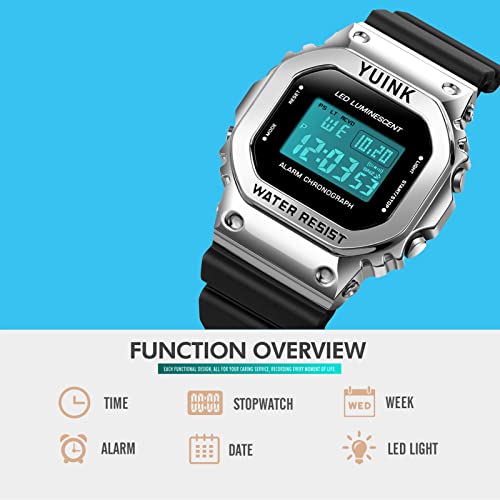 YUINK-Mens-Digital-Sports-Watch-Military-Watches-for-Men-Women-Waterproof-Wrist-Watch-with-Stopwatch-Alarm