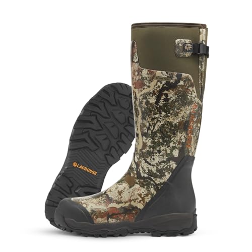 LaCrosse Alphaburly Pro 18' Hunting Boots for Men Featuring Waterproof Rubber, Adjustable Gusset, and EVA Footbed, First Lite Specter - 12