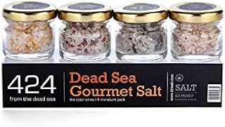 Gourmet Sea Salt Sampler 4-Pack - Organic Dead Sea Seasoning Salt Variety Set
