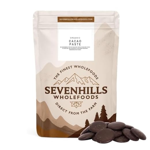 Sevenhills Wholefoods Pasta De Cacao (Licor, Masa) Orgánico, Obleas, 500g | obleas/discos de 1 kg para chocolate caliente y repostería, sin azúcar, en forma de botones o gotas