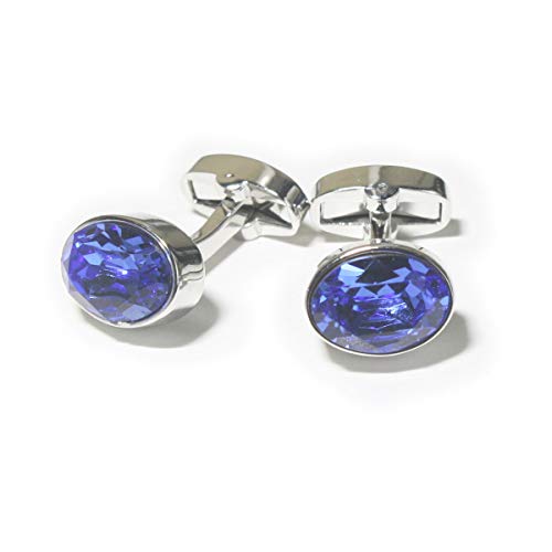鎌倉カフス工房 サファイアスワロフスキーカフス【カフスボタン・カフリンクス】 cc002-a-9