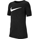 Nike Boy's Dri Fit Swoosh T Shirt Black/Heather/White Size Medium