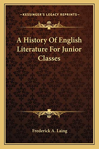 A History Of English Literature For Junior Classes