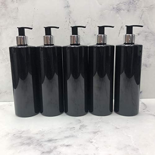 500ml Dispenser Pump Bottle Black PET Plastic Bottle Black/White Lotion Pump Mrs Hinch Customisable DIY Refillable Bathroom Hand Lotion Soap Bottle (4)