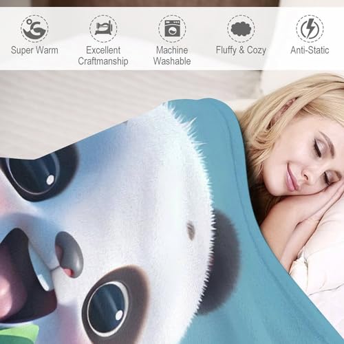 Manta de franela suave para sofá y cama Panda textil hogar 140x180 cm 6